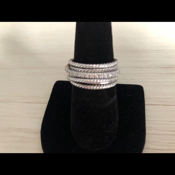 David Yurman Large Diamond Crossover Ring - Picture 2 of 10